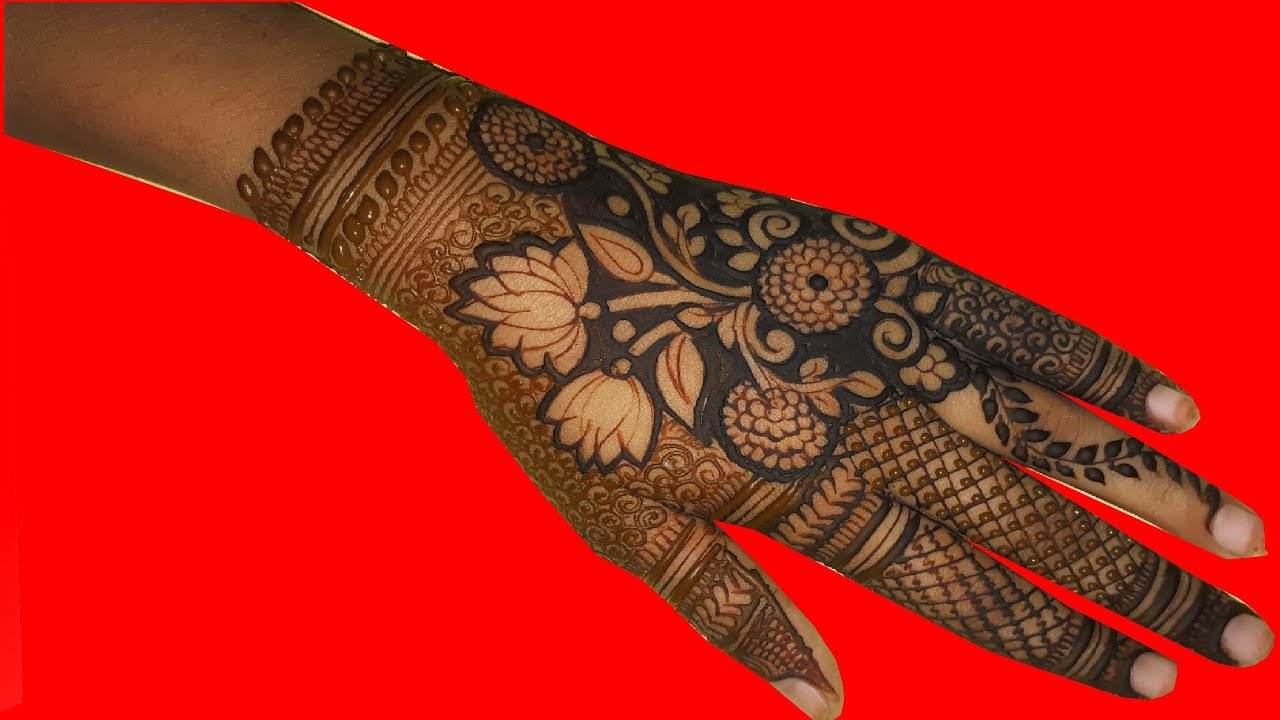 negetive space henna mehndi design || back hand mehndi design - YouTube