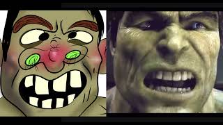 the incredible hulk 2008 Drawing meme - university battle - edward norton turning to hulk-hulk smash