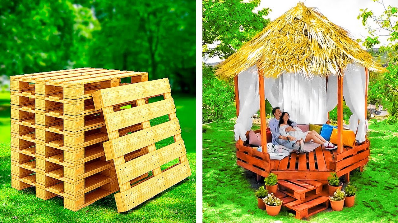 Transform old pallets into custom backyard items || Pallet Crafts