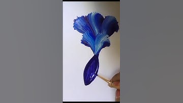 Betta fish 🐟 painting one stroke painting #easydrawing  #viral  #shortvideo