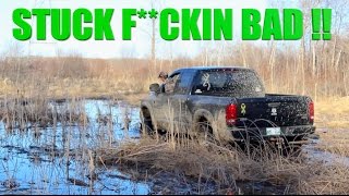 GOT STUCK SO BAD IN A SWAMP  *LEFT TRUCK OVERNIGHT*