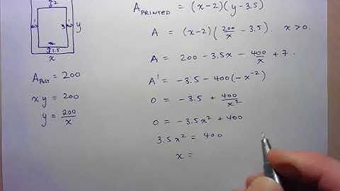 MCV4U Unit 4 Lesson 4 (Poster Optimization) Part 2