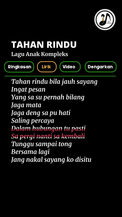 Tahan Rindu / Anak Kompleks #shorts #viraltiktok #shortlyrics #songlyrics #songs #spotify #fyp
