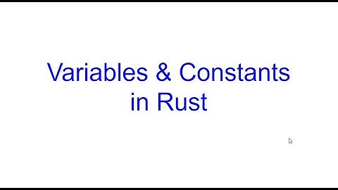 Variables and Constants | Rust Programming | Kovolff