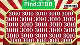 Can you find the number [3100] with in 10Seconds?#opticalillusion #maths #puzzle #quiz 