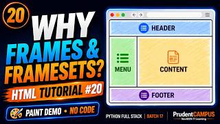 HTML Tutorial #20 | Why Frames & Framesets Are Used | Paint Demo - No Code | Batch 17