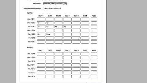 Correcting Errors In a Timesheet