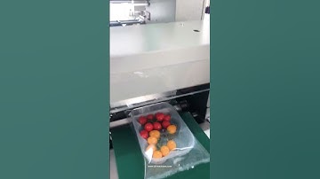 Automatic fruit tray case pillow bag flow type packaging machien testing video