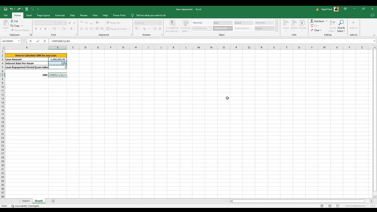 Excel calc. Excel calc