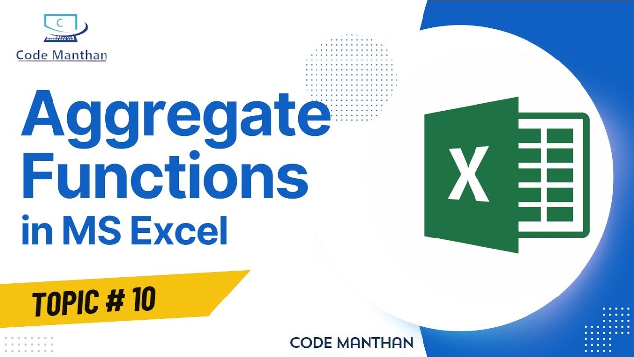 Aggregate Functions in Microsoft Excel | MS Excel - YouTube