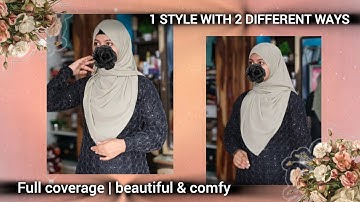 1 Hijab style in 2 different ways | 2 Easiest way to wear hijab for beginners | Hijab Tutorial 