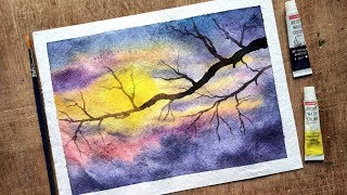 quick watercolor easy landscape painting