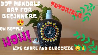 DOT MANDALA ART for beginners dotart diybottleart bottlepainting mandalaart trending youtube
