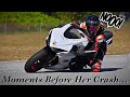 She crashed her gsxr  first track day in 7 months