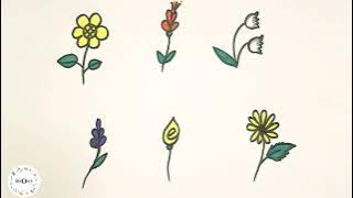 How to draw Flowers with a b c d || Easy drawing with Alphabets step by step