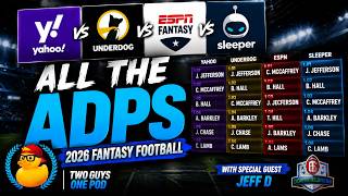 Full ADP Deep Dive: Where Are the Biggest Differences Yahoo/ESPN/Sleeper/Underdog #adp #draft #fantasy Update