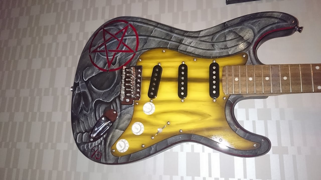 Timelaps airbrush painting No 6 Guitar YouTube