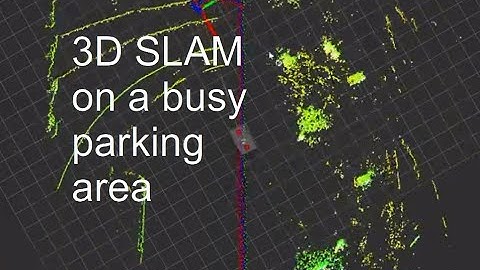 Testing 3D SLAM robustness (LeGO-LOAM) on busy parking area (with a LSLIDAR C16 above my head)