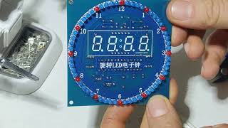 Rotating LED Electronic Clock Kit , DS1302 , STC15W408AS , Soldering screenshot 3