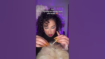 Thumbnail of Like who put them there ?! #asmr #tingles #asmrhair #asmrhairplay #asmrsatisfyingsounds #fyp #hair