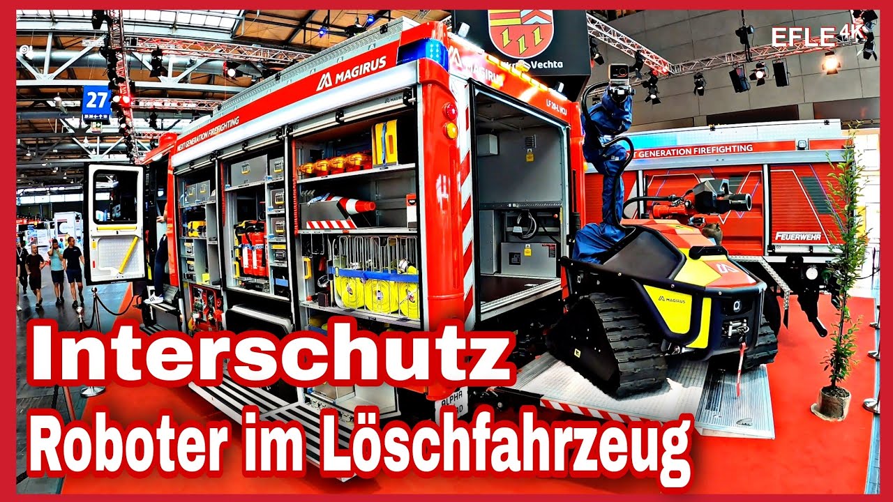 Interschutz 2022: Roboter- und Drohnen-Löschfahrzeug von Magirus und Alpha Robotics