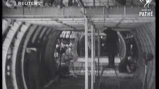 Giant seaplane being constructed in Cowes (1948)