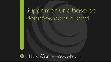 Supprimer une base de données dans cPanel