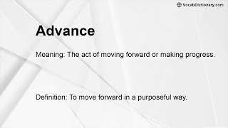 Advance Meaning