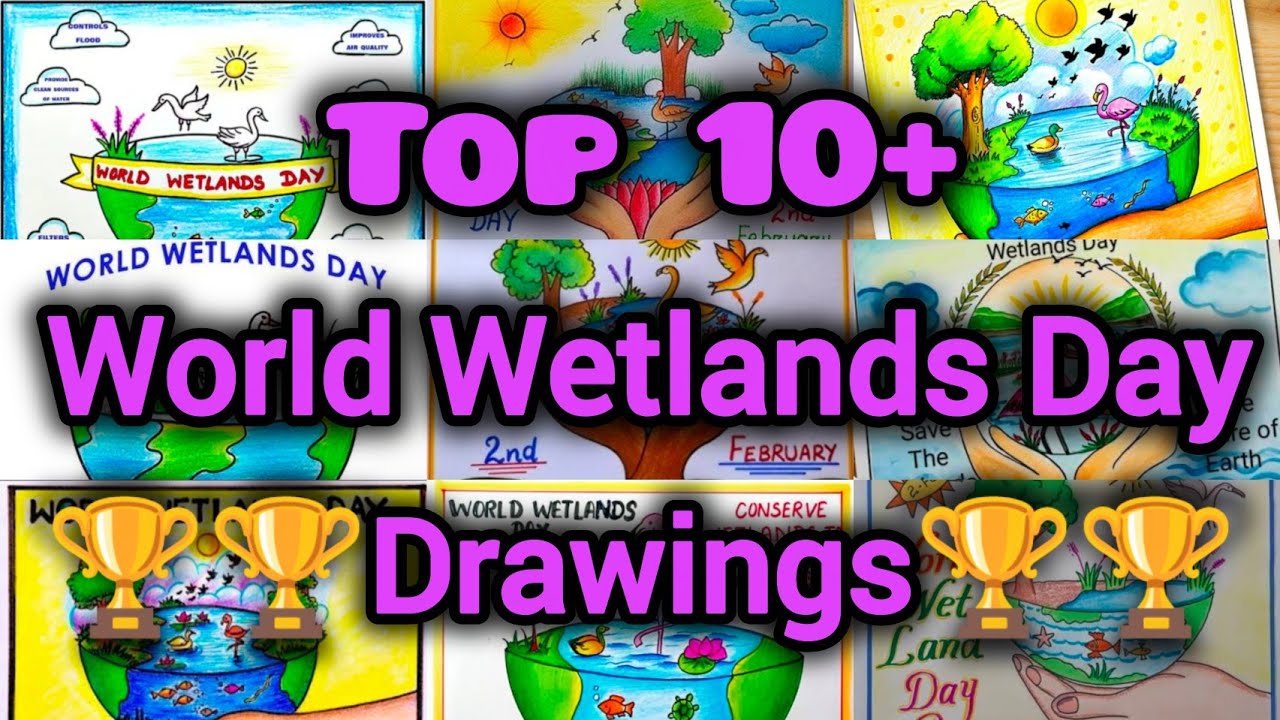 Top 10+ World Wetlands Day Drawing Ideas/World Wetlands Day Poster/Wetlands Day Poster Drawings Easy