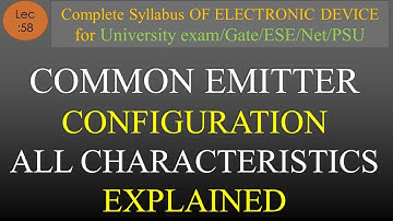 Lec-58 Characteristics  of Common Emitter Configuration | EDC | R K Classes | Hindi |