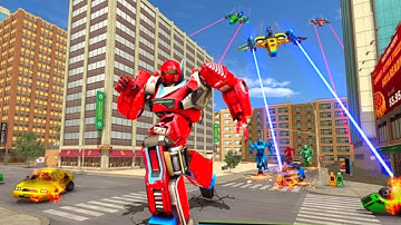 New Drone Robot Car Robot Transforming City Rescue Mission Android Gameplay By Games Zone