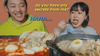 👧🏻👦🏻SPICY RICE CAKES( ft. Fried Things)  HOT FISHCAKE SOUP!!! Mukbang!