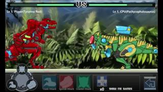 Dino Robot Battle Field - Tyranno Red VS Pachycephalosaurus - Game Play - 2015 screenshot 3