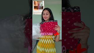 Summer Special Cotton Kurta Set Review In Affordable price #viral #shorts #meeshodress #kurti #yt
