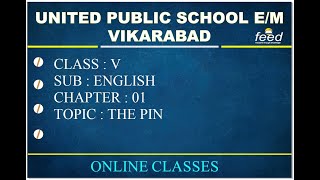 5TH CLASS ENGLISH 1ST LESSON THE PIN