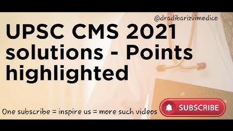 UPSC CMS 2021 solutions - Part 4 (Q.61 to Q.80) #upsccms #cms2021 #upsccmse2021