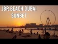 JBR Beach Dubai Sunset |4K| Ambient Waves Sound  🇦🇪