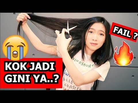  POTONG  RAMBUT  SENDIRI 20 CM KOK JADI GINI YA YouTube