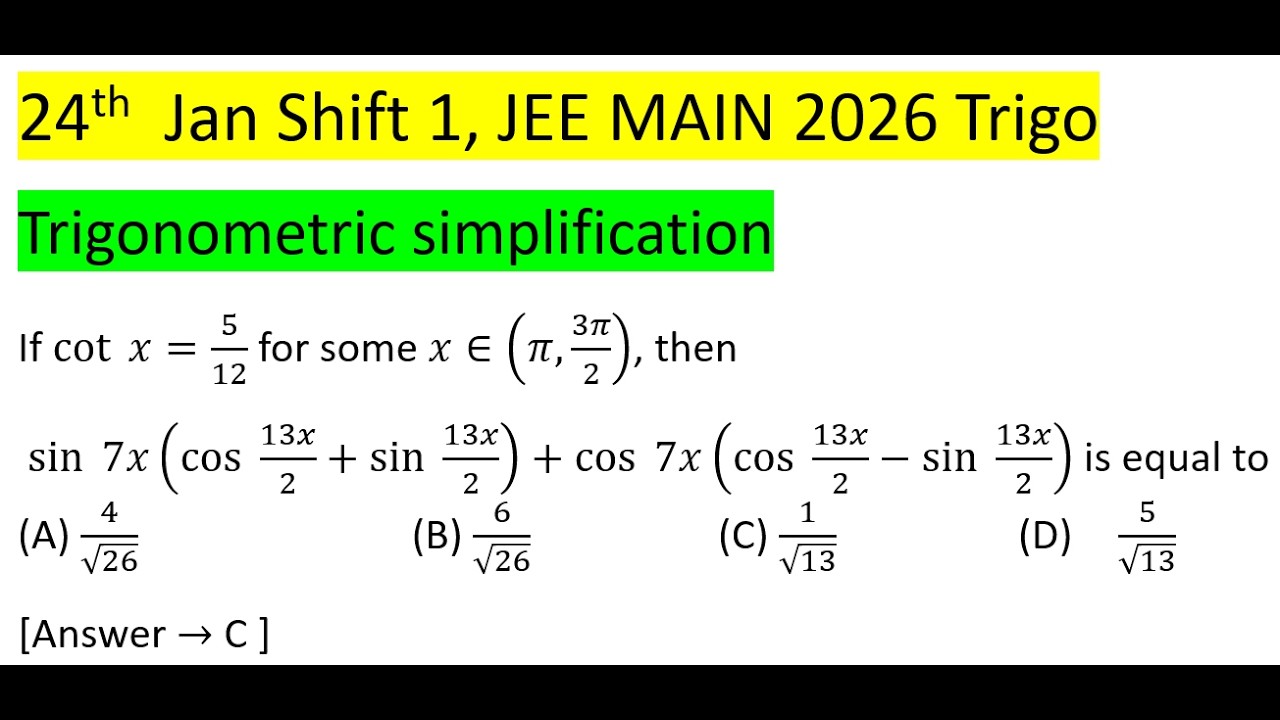 Если cot⁡x=5/12 для некоторого x∈(π,3π/2), то sin⁡7x(cos⁡13x/2+sin⁡13x/2)+cos⁡7x(cos⁡13x/2-sin⁡13...