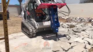 Felix Hydraulic Breaker Fx-68 Patio Demolition With Bobcat Track Loader At San Diego, Ca