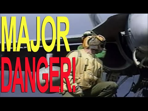 NAVY CREWMAN GETS SUCKED INTO JET ENGINE!