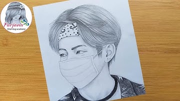 photo Kim Taehyung Bts Bts Drawing Easy V bts drawing by farjana drawing academy