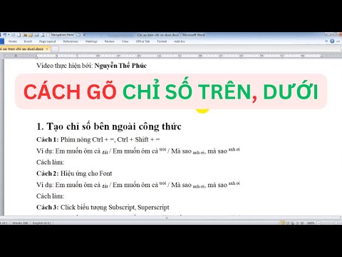 Video Cách gõ chỉ số trên, chỉ số dưới trong Word - YouTube