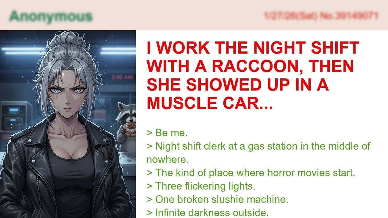 I Work The Night Shift With A Raccoon, Then SHE Showed Up In A Muscle Car...