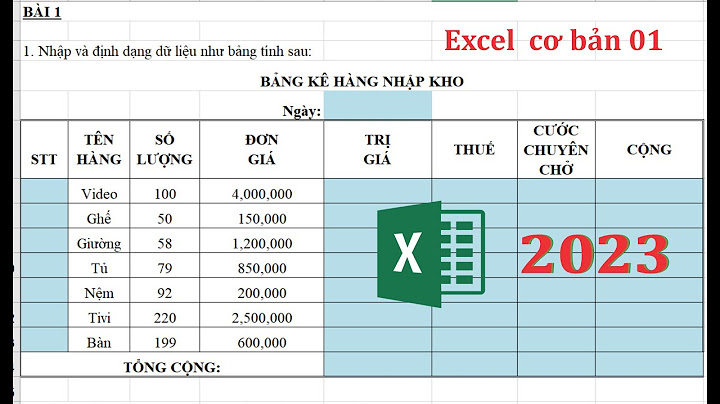 Hướng dẫn excel 2010 cơ bản