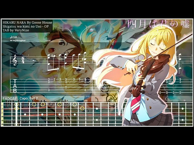 Hikaru Nara-Your Lie in April OP1 Stave Preview 1-Free Piano Sheet Music &  Piano Chords