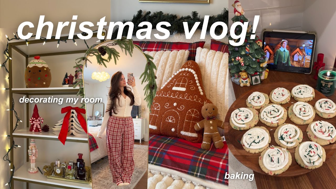 Рождественский видеоблог! Украшаю спальню, пеку и готовлюсь к Влогмасу.