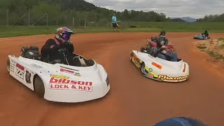 go kart (Practice #2) race day karting at tater patch marble NC 4-27-2024 #insta360 Box stock light
