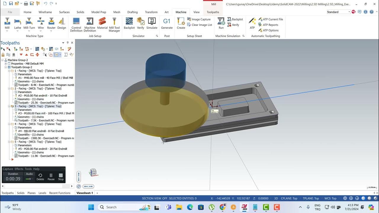 Mastercam Facing Toolpath Cutting Parameters YouTube