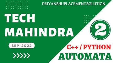 Tech Mahindra 2023 Automata Questions Day 2 | Technical Section | Tech Mahindra Round 2 Coding 2023